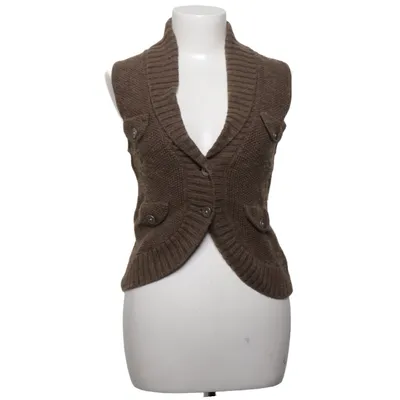 Vest (Brown) from Massimo Dutti Cotton, Wool