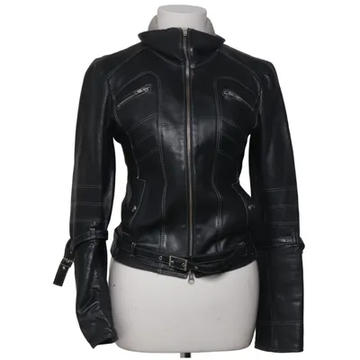 Leren jack (Zwart) van Ana Sousa Viscose, Leer