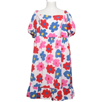 Jurk (Wit, Meerkleurig) van Glamorous Care Gerecycled polyester