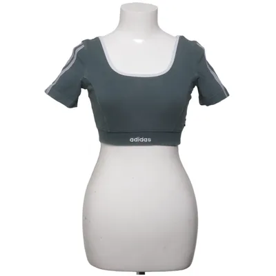 Crop top (Green, White) from Adidas Cotton, Elastane, Polyamide