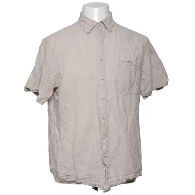 Kortærmet skjorte (Beige) fra Dressmann Bomuld, Linned