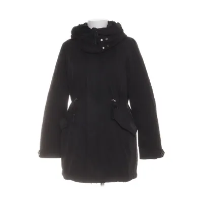 Down jacket (Black) from Cedrico Cotton, Down, Feather, Rabbit fur, Leather