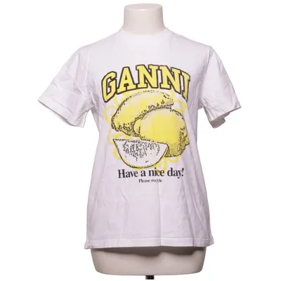 T-shirt (Vit, Gul, Svart) från Ganni Ekologisk bomull