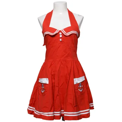 Jurk (Rood) van Hell Bunny Vixen Katoen, Elastaan