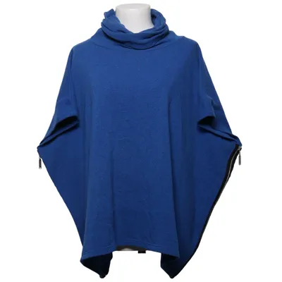Poncho (Blauw) van Charles Elastaan, Polyester, Wol