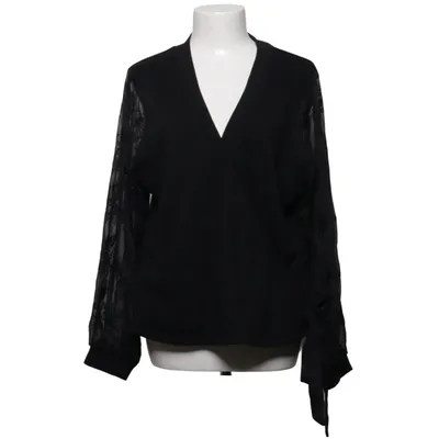 Wikkelblouse (Zwart) van Lost Ink Katoen, Polyester
