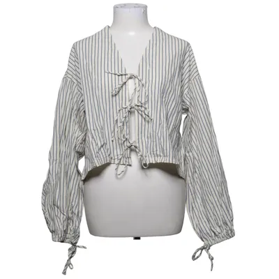 Wikkelblouse (Wit, Blauw) van Boii Katoen