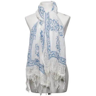 Sjaaltje (Blauw, Wit) van Rosemunde Linnen, Katoen