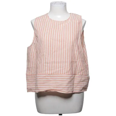 Top (Roze, Wit) van Uniqlo Katoen, Linnen, Viscose
