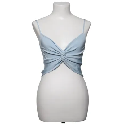 Crop top (Blue) from Zara Knit Elastane, Polyamide, Viscose