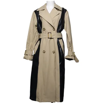 Trenchcoat (Beige, Svart) från Gina Tricot x Hobnob Bomull, Polyuretan