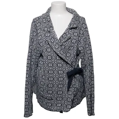 Cardigan cache-cœur (Blanc, Bleu) de Isolde Coton