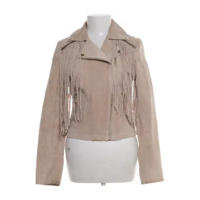 Bikerjack (Beige) van Goosecraft Polyester, Leer