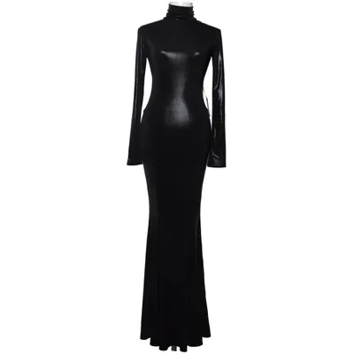 Maxikjole (Sort) fra Norma Kamali Elastan, Polyester