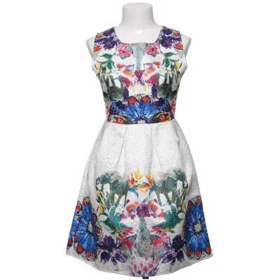 Dress (White, Multicolored) from Shikha London Cotton, Polyester