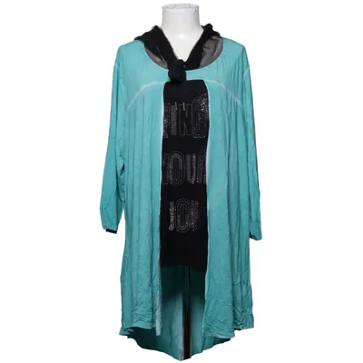 Capuchon sweater (Turquoise, Zwart) van Tredy Elastaan, Polyester, Viscose