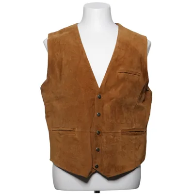 Gilet en cuir (Marron) Acétate, Cuir, Polyamide