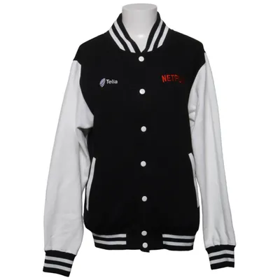 Varsity jacket (Black, White) from Netflix Cotton, Polyester