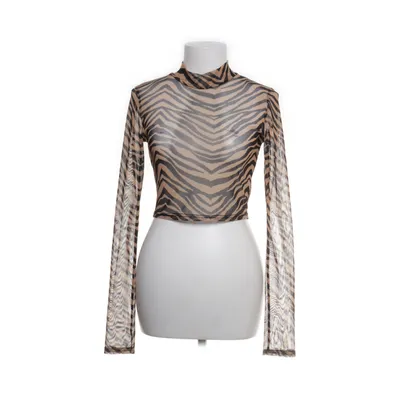 Crop top (Brun, Sort) fra Urban Outfitters Elastan, Polyester