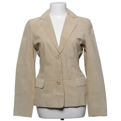 Læderblazer (Beige) fra Mexx Polyester, Ruskind