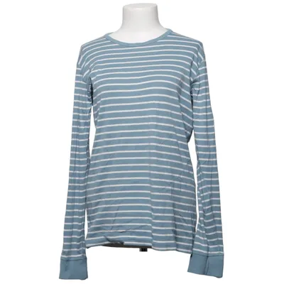 Långärmad t-shirt (Blå, Vit) från Polarn O. Pyret Ekologisk bomull
