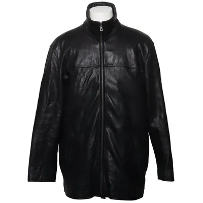 Leren jack (Zwart) van Trapper Acetaat, Katoen, Leer, Polyamide, Polyester