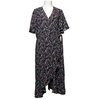 Wrap dress (Black, Multicolored) from Three Sixty Five Polyester