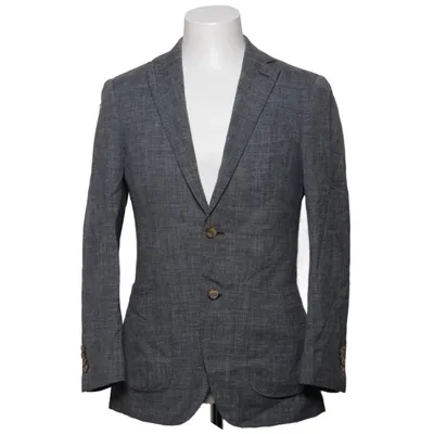 Blazer (Gris) de E. Thomas Cupro, Lin, Polyester, Soie, Laine