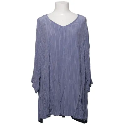 Blouse (Bleu, Blanc) de Selection by Ulla Popken Cupro, Viscose