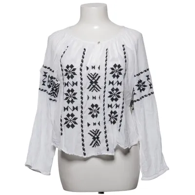 Bluse (Hvid, Sort) fra Star Mela Bomuld