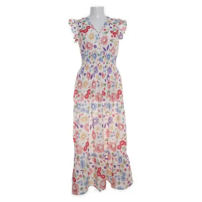 Maxi jurk (Wit, Meerkleurig) Polyester