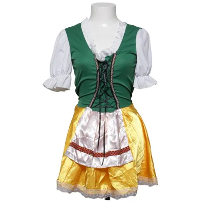 Dirndl (Grön, Gul, Vit) från Wicked Costumes Polyester