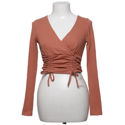Wrap top (Brown) from L&S Cotton, Elastane