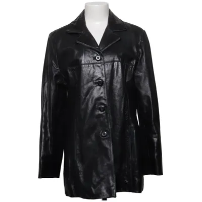 Veste longue en cuir (Noir) de Saki