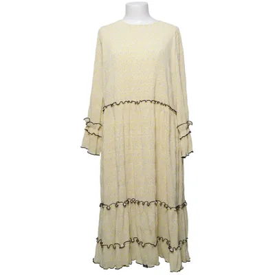 Robe longue (Jaune, Blanc) de Norr Polyester, Viscose