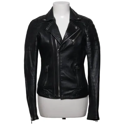 Bikerjack (Zwart) van Goosecraft Katoen, Leer, Polyester