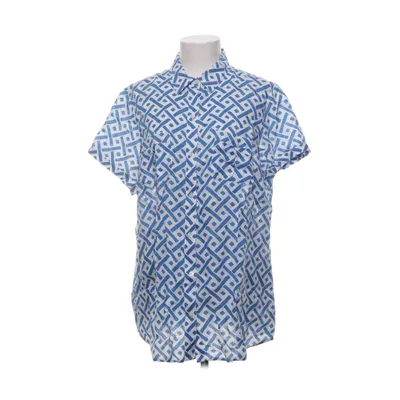 Kortärmad skjorta (Blå, Vit) från Lands' End Linne