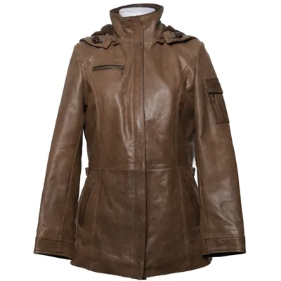 Leren jack (Bruin) van Goldstein Leer, Polyester