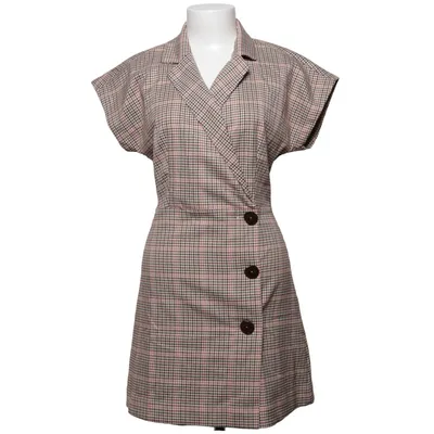 Omlottklänning (Beige, Brun, Flerfärgad) från Mango Basics Elastan, Polyester, Viskos