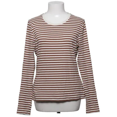 Långärmad t-shirt (Brun, Vit) från Basic Apparel Elastan, Ekologisk bomull