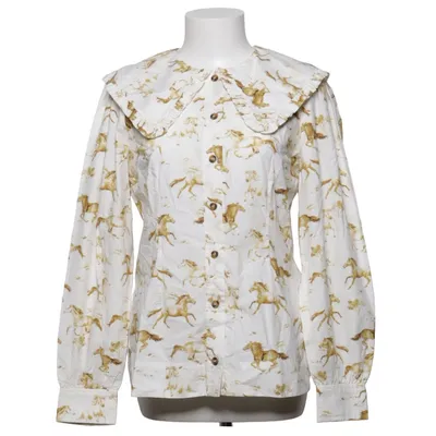Blouse (Wit, Bruin) van Ganni Organisch katoen