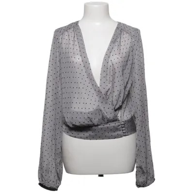 Wrap blouse (Gray, Black) from New Look