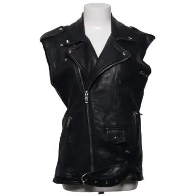 Bikervest (Sort) fra Deadwood Læder, Polyester