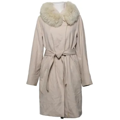 Coat (Beige) from Hollies Stockholm Fox fur, Polyester, Wool
