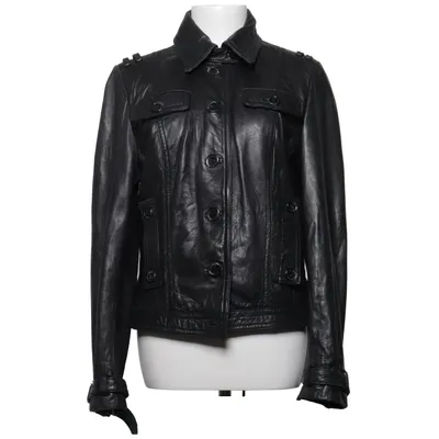 Leren jack (Grijs) van Goosecraft Leer, Polyester