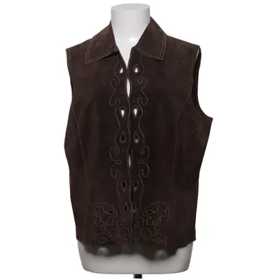 Gilet en cuir (Marron) de Coldwater Creek Cuir