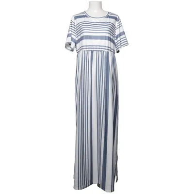 Robe longue (Bleu, Blanc) de Shein Curve Élasthane, Polyester