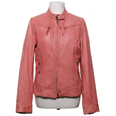 Læderjakke (Pink) fra Oakwood Bomuld, Læder, Polyester