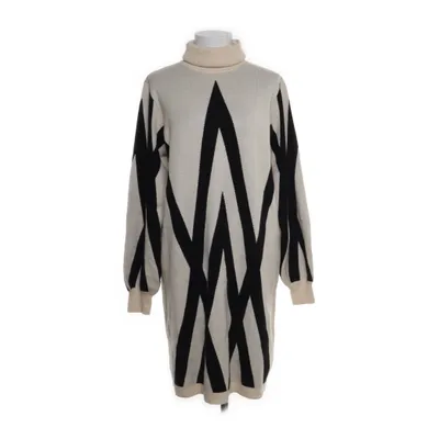 Jurk met col (Beige, Zwart) van Object Nylon, Polyester, Viscose