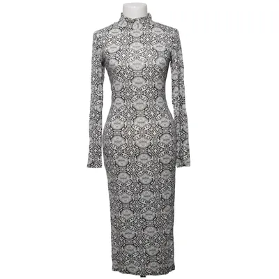 Maxi dress (Black, White) from Lasula Elastane, Viscose